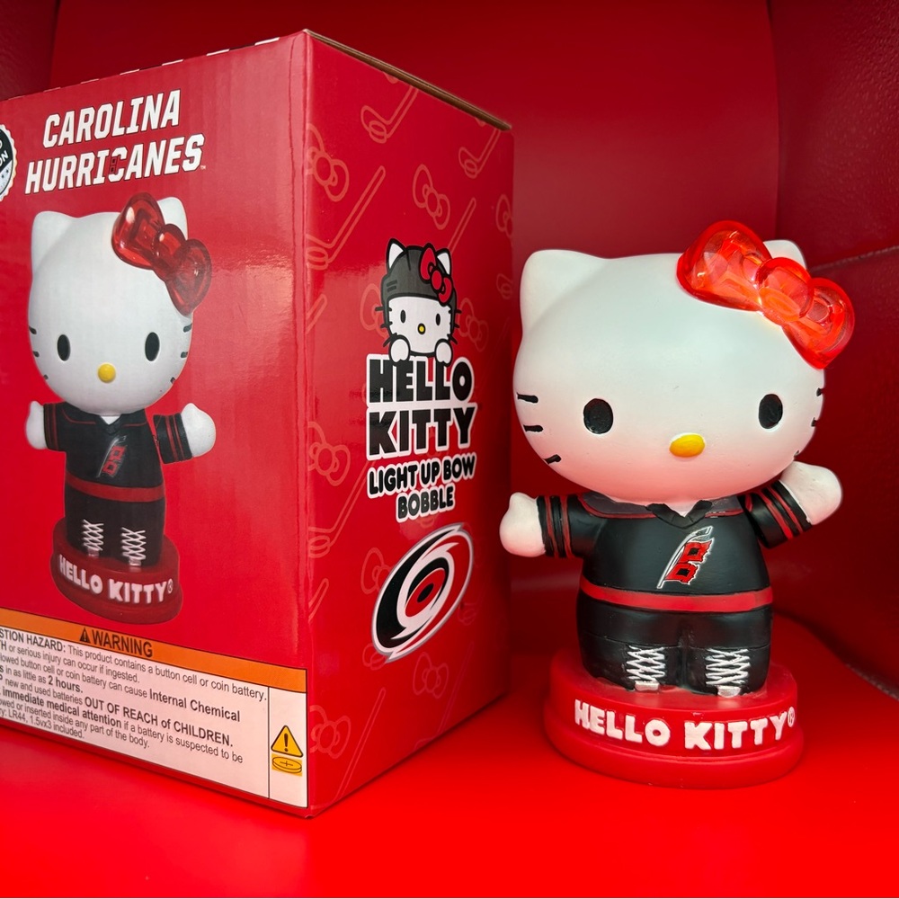 Carolina hurricanes Hello Kitty Light-Up Bow Bobblehead 2026 SGA